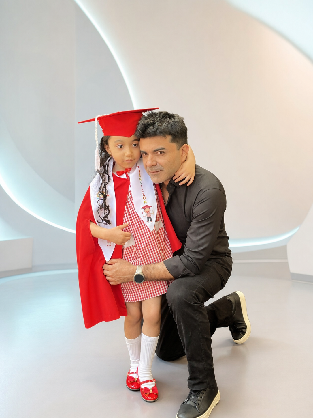 CEO y cofundador de Lucy junto a su hija, inspiración del nombre de la plataforma